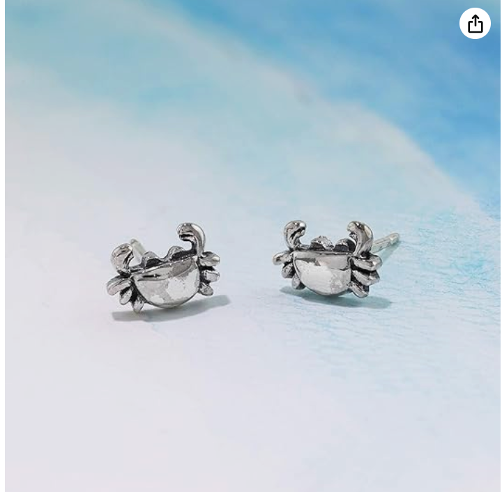 Small Crab Earrings Dainty Sea Crab EarringsCrab Jewelry Beach Birthday Gift 925 Sterling Silver