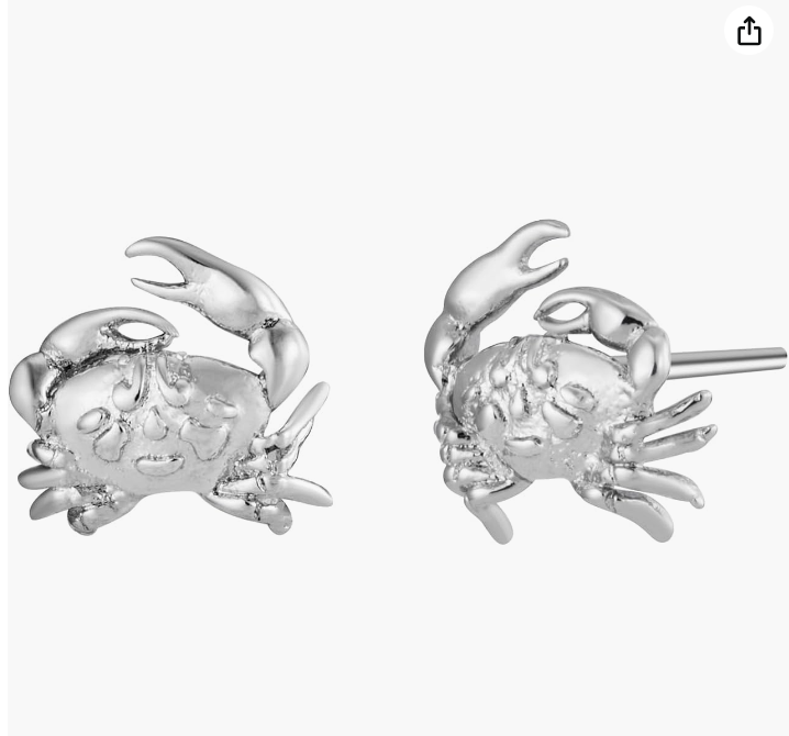 Cancer Zodiac Crab Earrings Diamond Sea Crab Earrings Crab Jewelry Beach Birthday Gift 925 Sterling Silver