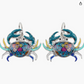 Blue Colorful Crab Earrings Sea Crab Earring Crab Jewelry Beach Birthday Gift