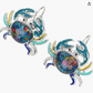 Blue Colorful Crab Earrings Sea Crab Earring Crab Jewelry Beach Birthday Gift