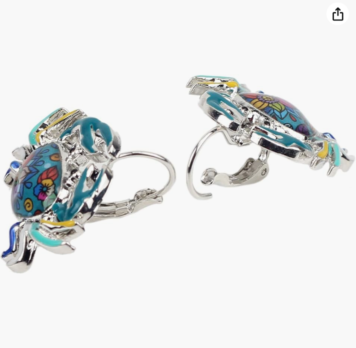 Blue Colorful Crab Earrings Sea Crab Earring Crab Jewelry Beach Birthday Gift