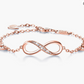 925 Sterling Silver Infinity Diamond Bracelet Love Heart Rose Gold Diamond Wedding Jewelry Anniversary Girls Teens Women Wife Gift