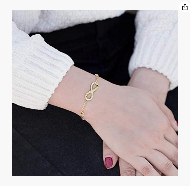 925 Sterling Silver Infinity Diamond Bracelet Love Heart Rose Gold Diamond Wedding Jewelry Anniversary Girls Teens Women Wife Gift