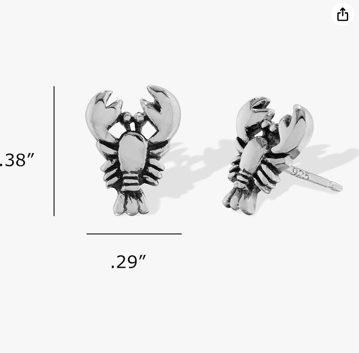 Cute Small Lobster Earrings Dainty Sea Lobster Earring Lobster Jewelry Beach Birthday Gift 925 Sterling Silver