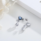 Blue Heart Mouse Earrings Diamond Rat Earring Love Mouse Jewelry Womens Girls Teen Birthday Gift 925 Sterling Silver