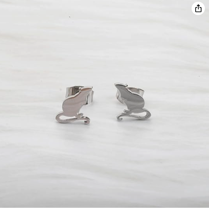 Silver Rat Earring Mouse Jewelry Womens Girls Teen Birthday Gift