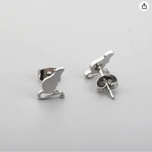 Silver Rat Earring Mouse Jewelry Womens Girls Teen Birthday Gift