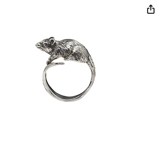 Adjustable Mouse Ring Rat Ring Mouse Jewelry Womens Girls Teen Birthday Gift 925 Sterling Silver