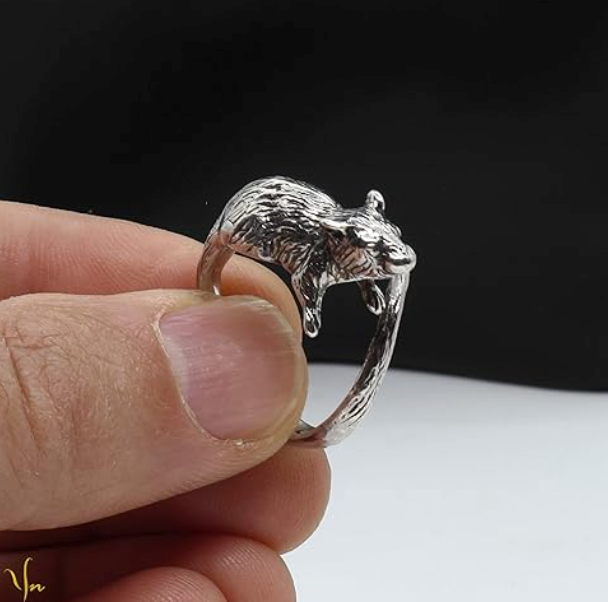 Adjustable Mouse Ring Rat Ring Mouse Jewelry Womens Girls Teen Birthday Gift 925 Sterling Silver