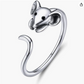 Cute Adjustable Mouse Face Ring Rat Ring Mouse Jewelry Womens Girls Teen Birthday Gift 925 Sterling Silver