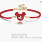 Lucky Red Mouse Bracelet Crystal Diamond Rat Jewelry Girls Teen Birthday Gift Mouse Red Cord Bracelet Adjustable