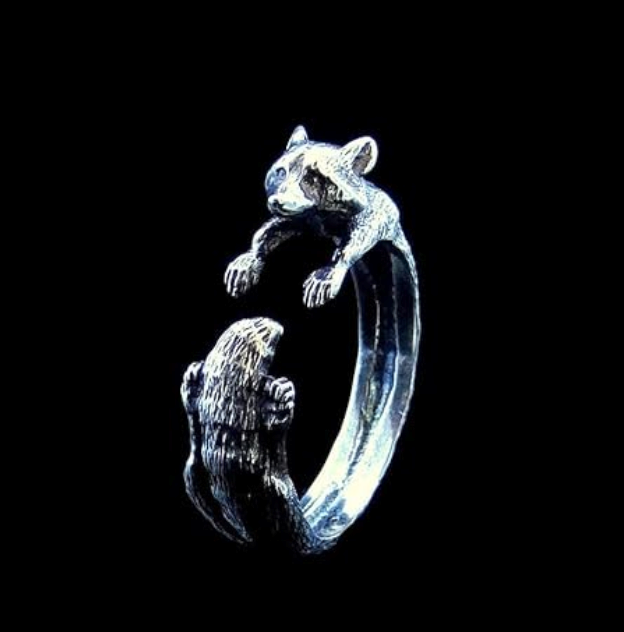 Cute Vintage Raccoon Ring Raccoon Jewelry Girls Teen Birthday Gift