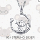 Mouse Cheese Moon Necklace Diamond Rat Pendant Mouse Chain Rat Jewelry Girls Teen Birthday Gift 925 Sterling Silver 18in.