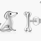 Cute Puppy Dog Bone Earring Dog Jewelry Womens Girls Teen Birthday Gift 925 Sterling Silver