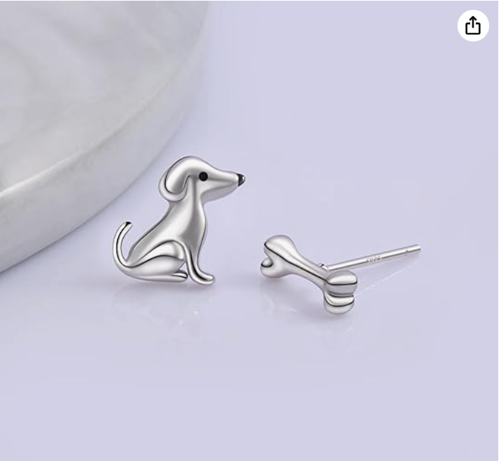 Cute Puppy Dog Bone Earring Dog Jewelry Womens Girls Teen Birthday Gift 925 Sterling Silver