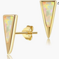 Cute Gold Opal Triangle Earrings Triangle Stud Point Jewelry Pyramid Earrings Womens Girls Teen Birthday Gift 925 Sterling Silver