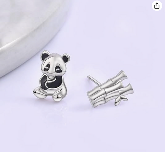 Panda Earrings Bambo Tree Jewelry Panda Bear Earrings Womens Girls Teen Birthday Gift 925 Sterling Silver