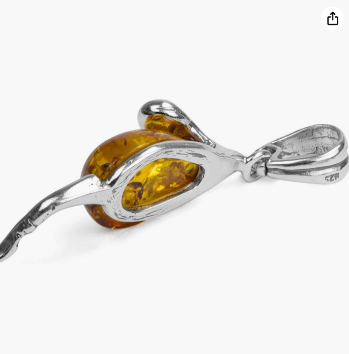 Brown Amber Mouse Necklace Pendant Rat Jewelry Mouse Chain Womens Girls Teen Birthday Gift 925 Sterling Silver