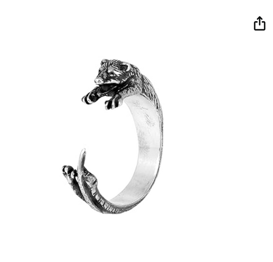 Adjustable Possum Ring Rat Ring Mouse Jewelry Womens Girls Teen Birthday Gift 925 Sterling Silver