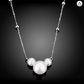 925 Sterling Silver Mouse Ears Necklace Mouse Pearl Pendant Mouse Chain Rat Jewelry Men Girls Teen Birthday Gift 18in.