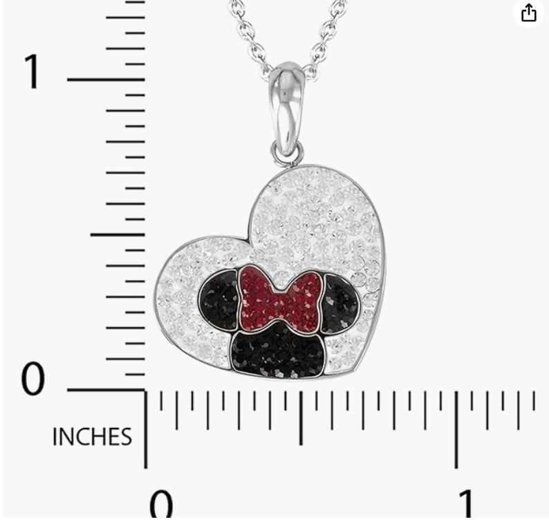 Mouse Ears Diamond Necklace Heart Love Mouse Bow Pendant Mouse Chain Rat Jewelry Girls Teen Birthday Gift Stainless Steel 18in.