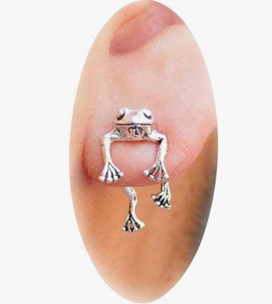 Gold Frog Earring Frog Hanging Jewelry Birthday Gift Silver Stainless Steel