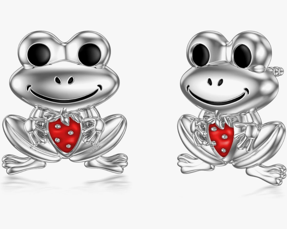 Frog Hoop Earring Frog Jewelry Birthday Gift 925 Sterling Silver