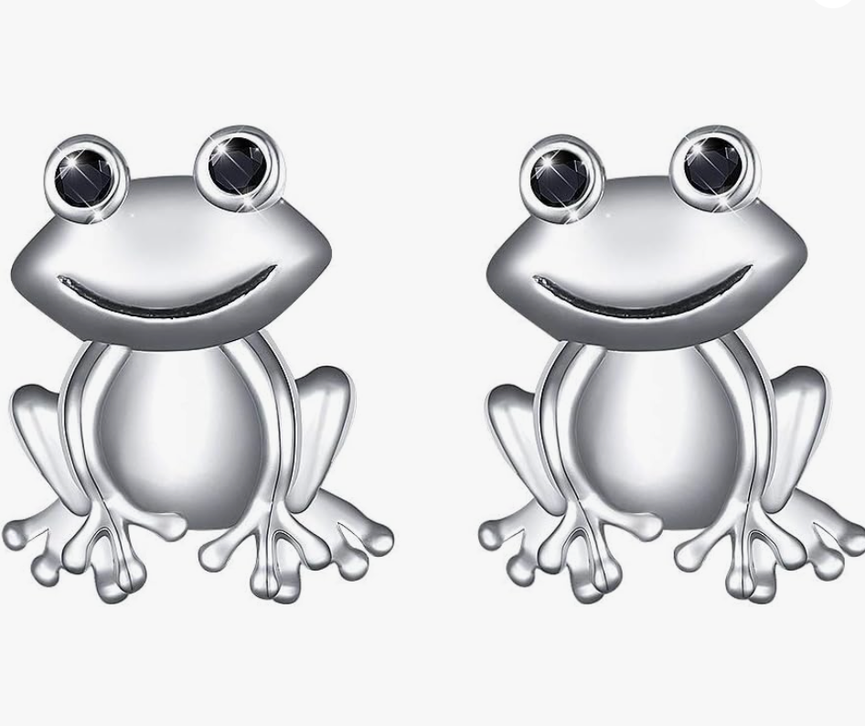 925 Sterling Silver Frog Earrings Frog Jewelry Cute Girls Womens Teen Jewelry Birthday Gift