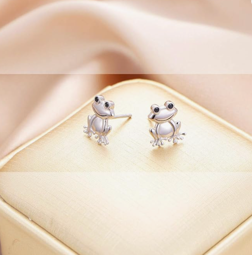 925 Sterling Silver Frog Earrings Frog Jewelry Cute Girls Womens Teen Jewelry Birthday Gift