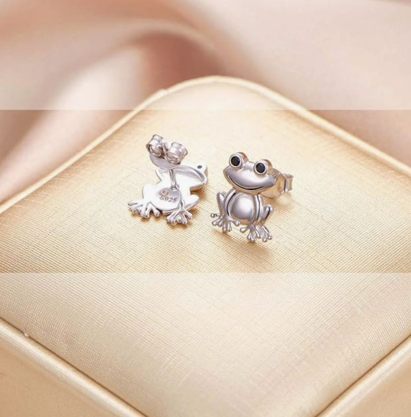 925 Sterling Silver Frog Earrings Frog Jewelry Cute Girls Womens Teen Jewelry Birthday Gift