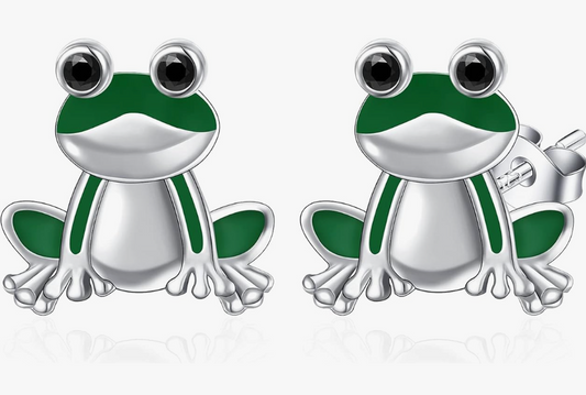 925 Sterling Silver Green Frog Earrings Frog Jewelry Cute Girls Kids Teens Womens Jewelry Birthday Gift