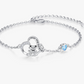 Cute Frog Blue Heart Love Diamond Bracelet Chain Baby Frog Family Jewelry Womens Girls Teen Birthday Gift 925 Sterling Silver