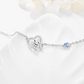 Cute Frog Blue Heart Love Diamond Bracelet Chain Baby Frog Family Jewelry Womens Girls Teen Birthday Gift 925 Sterling Silver