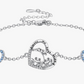 Frog Blue Heart Diamond Bracelet Chain Baby Frog Family Love Mushroom Jewelry Womens Girls Teen Birthday Gift 925 Sterling Silver