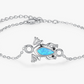 Frog Blue Opal Bracelet Chain Frog Jewelry Womens Girls Teen Birthday Gift 925 Sterling Silver