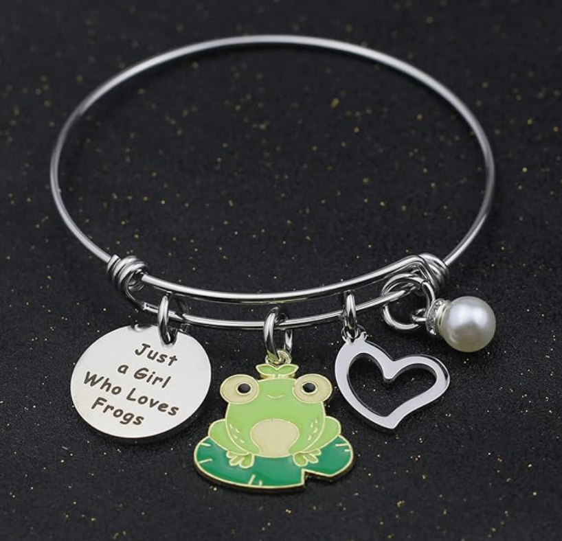 Kids Frog Bracelet Frog Heart Love Jewelry Womens Girls Teen Birthday Gift Stainless Steel