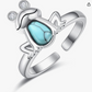 Blue Turquoise Frog Ring Adjustable Frog Heart Love Diamond Jewelry Womens Girls Teen Birthday Gift 925 Sterling Silver