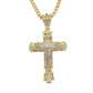 Jesus Cross Necklace Hip Hop Jewelry Diamond Cross Pendant Silver Cuban Link Chain Cross Necklace 24in.