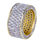 Round Ring Gold Silver Tone Simulated Diamonds Hip Hop Ring Silver Iced Out Bling Jewelry