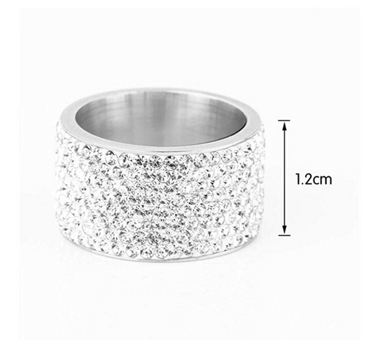 Solitaire Simulated Diamond Silver Ring Round Cut Iced Out Hip Hop Jewelry Bling