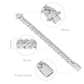 15mm Prong Bracelet Gold Silver Color Simulated Diamond Cuban Link Hip Hop Jewelry Iced Out Bling 8.5in.