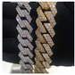 15mm Prong Bracelet Gold Silver Color Simulated Diamond Cuban Link Hip Hop Jewelry Iced Out Bling 8.5in.