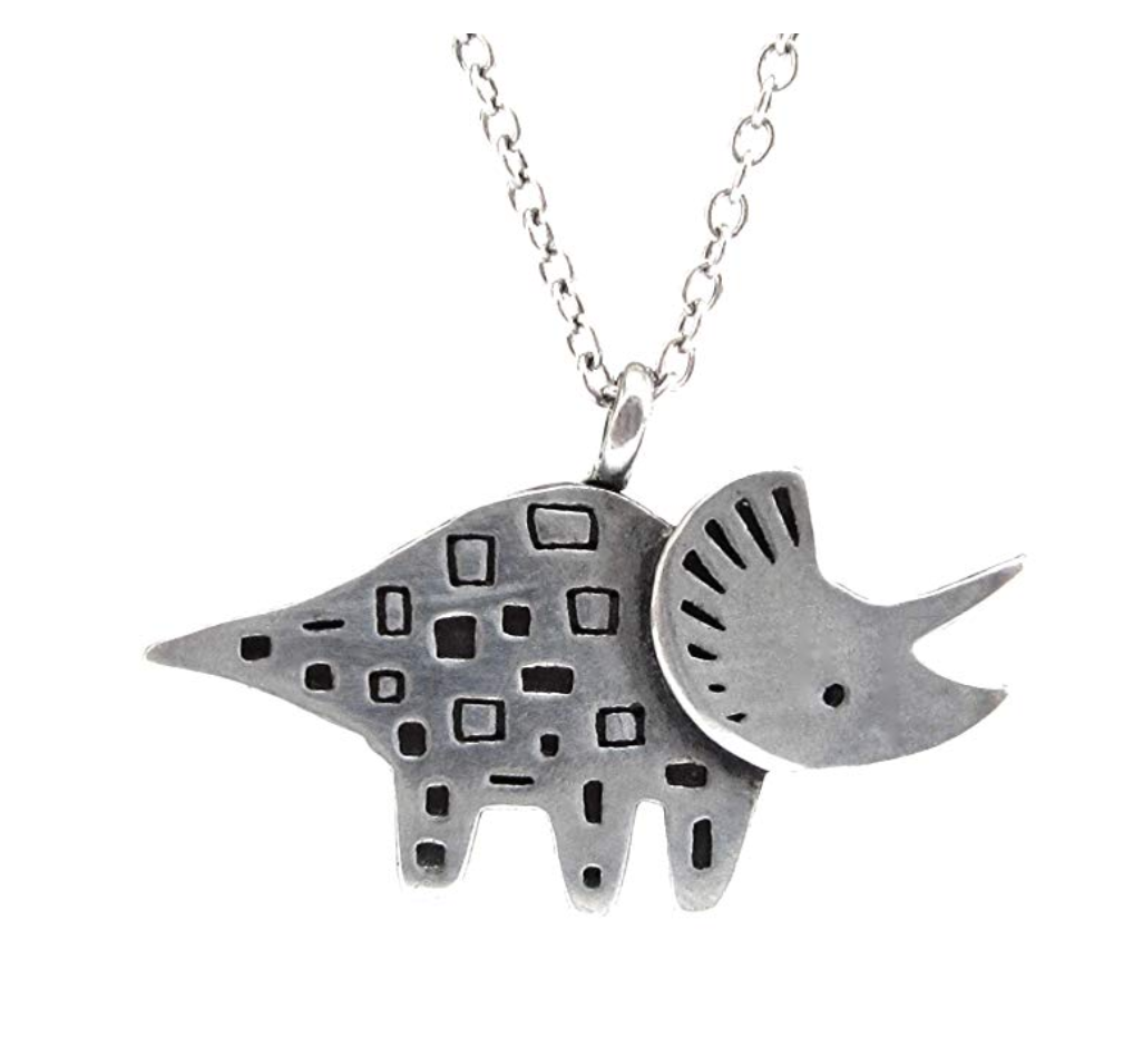Triceratops Dinosaur Necklace Dinosaur Pendant Chain T-rex Jewelry Triceratops 18in.