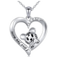 Baby Cat 925 Sterling Silver Simulated Diamond Heart Necklace Tiger Eye Pendant Animal Chain Tiger Jewelry Gift Tiger 18in.