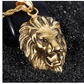 Lion Pendant Lion King Necklace Animal Chain Hebrew Lion Judah African Jewelry Gif Leo Lion Gold Color Metal Alloy 24in.