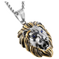African Lion King Necklace Animal Chain Hebrew Lion Judah Jewelry Gift Lion Leo Pendant Silver Gold Stainless Steel 24in.