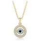 Gold Blue Evil Eye Diamond Jewish Necklace Yoga Jewelry Islamic Muslim Gift Chain 18in.