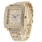 Simulated Diamond Watch Square Face Bust Down Large Watch Gold Hip Hop Bling Jewelry Silver Gold Color