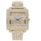Simulated Diamond Watch Square Face Bust Down Large Watch Gold Hip Hop Bling Jewelry Silver Gold Color