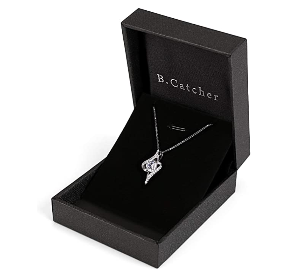 925 Sterling Silver 1ct. Silver Necklace Mothers Day Valentines Anniversary Gift Twist Simulated Diamond Stud Chain 20in.